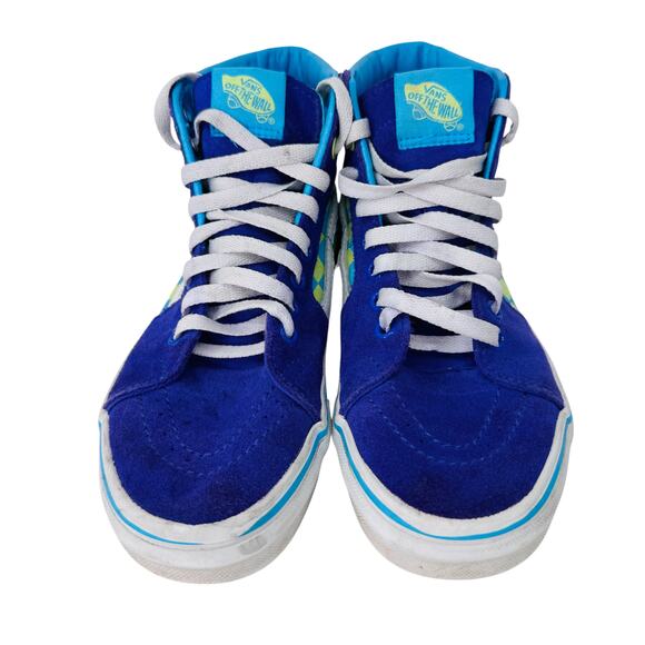 Vans Old Skool Checkers‎ Hi-Top Sneakers Shoes Womens US 6.5 Purple White 500714 - Picture 3 of 14